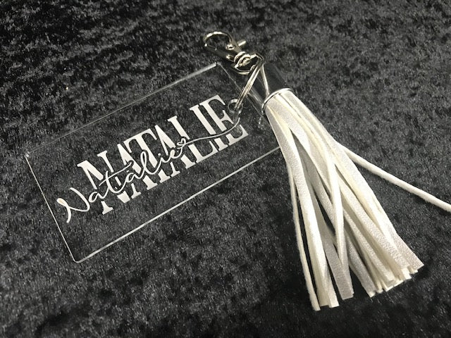 Clear Bookmark or Bag Tag with Tassel